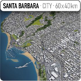 Santa Barbara - city and surrounding area model